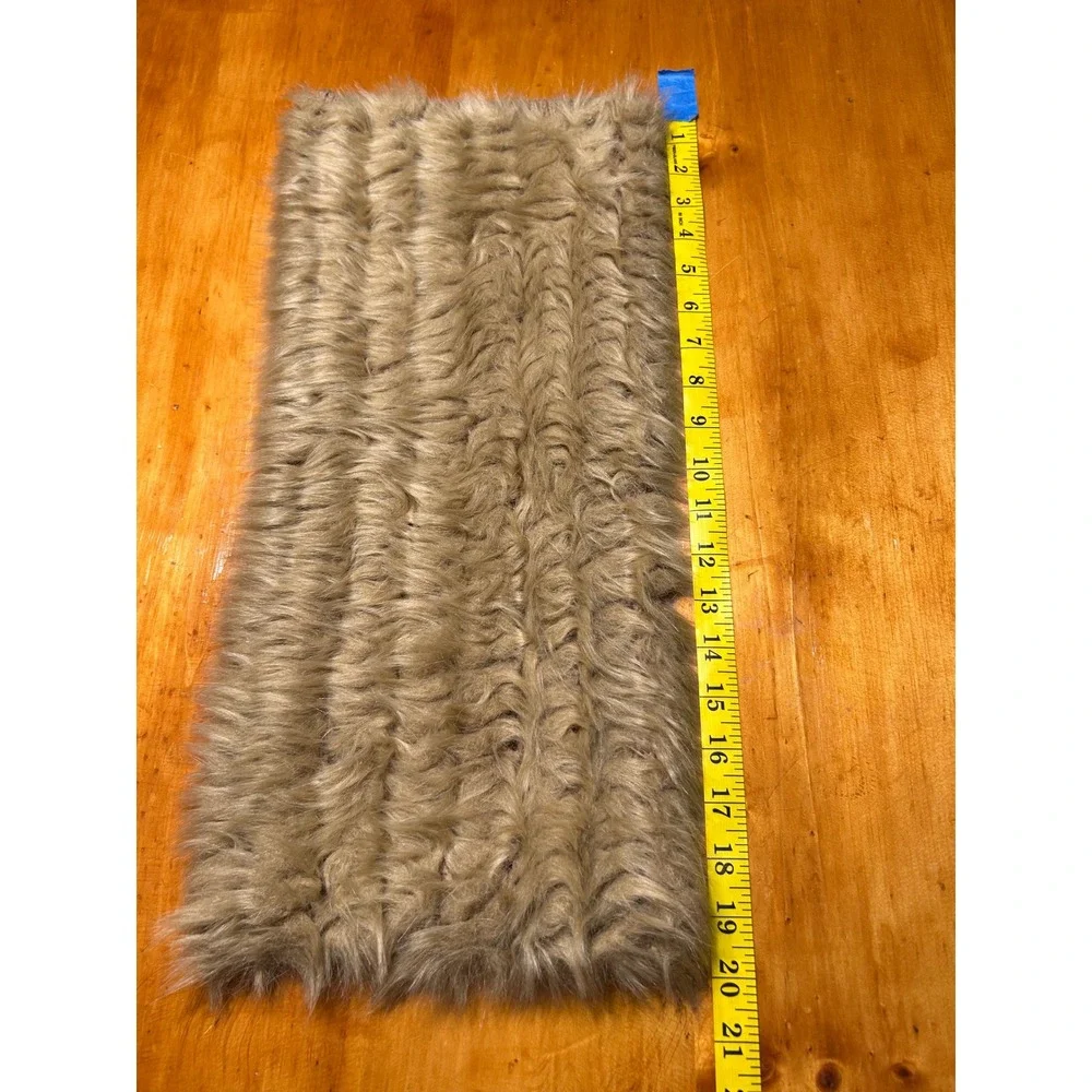 Cabi Boho Chic Cozy Faux Fur Trim Infinity Scarf Tan Knit Pointelle Mixed Media